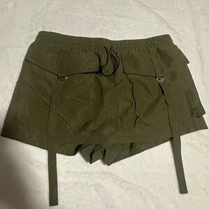 green cargo mini skort